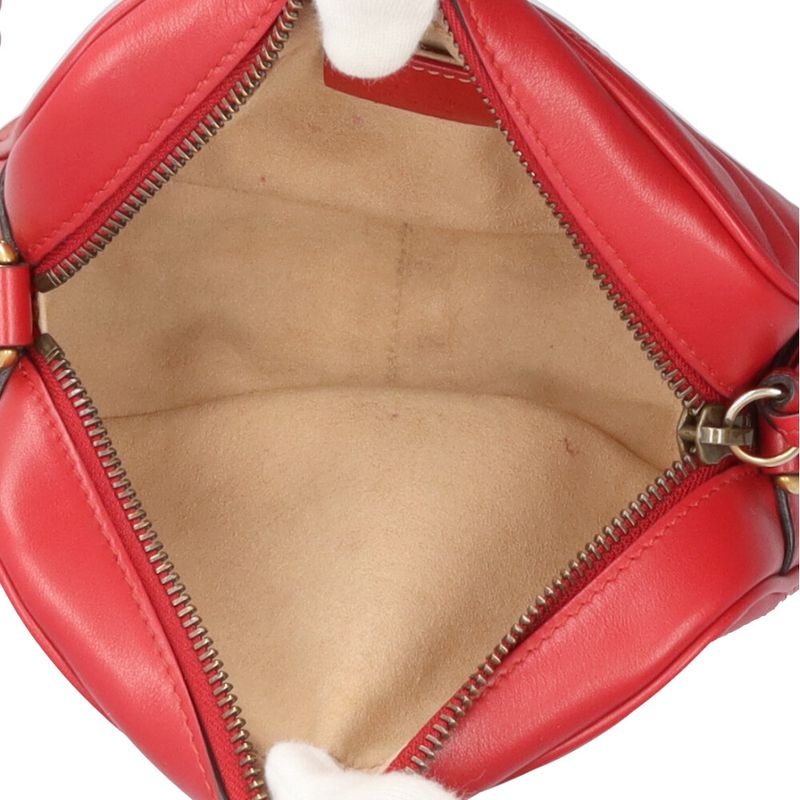 Gucci GG Marmont Shoulder Bag Leather Red Gg Marmont