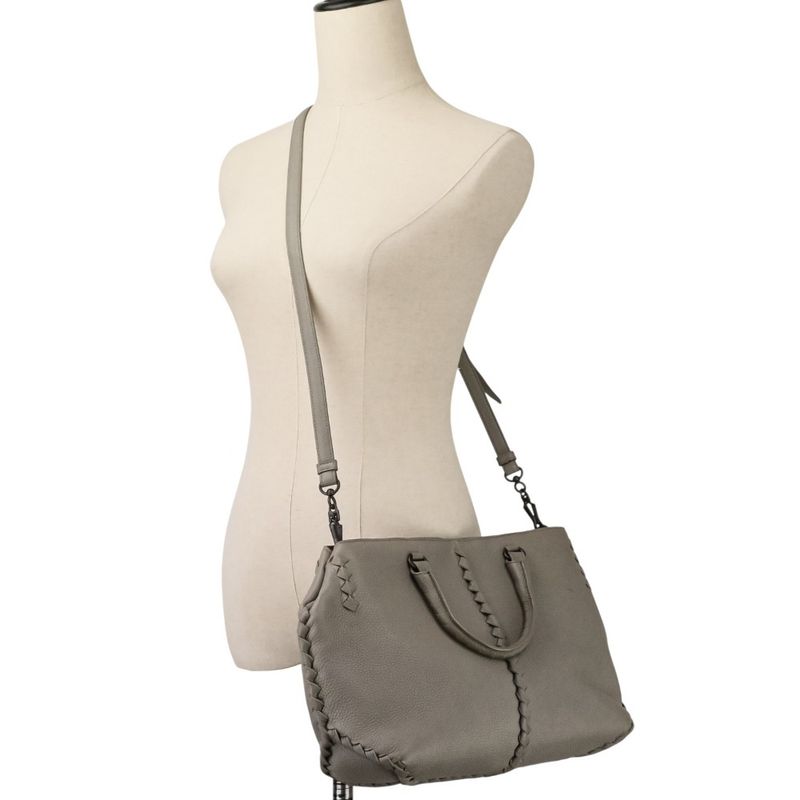 Bottega Veneta Intrecciato 2-Way Handbag Gray