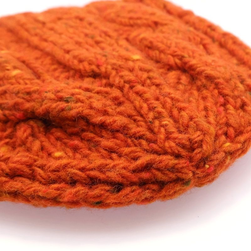 Prada Wool Knit Beanie Cap Hat Orange