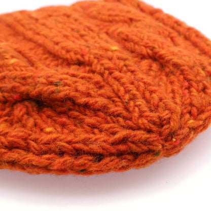 Prada Wool Knit Beanie Cap Hat Orange
