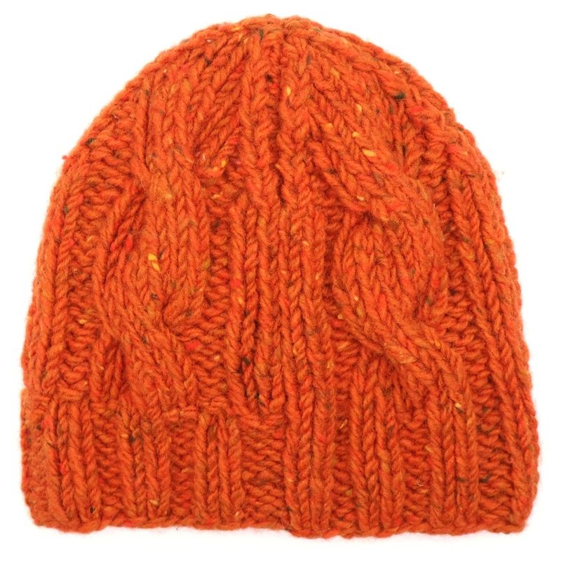 Prada Wool Knit Beanie Cap Hat Orange