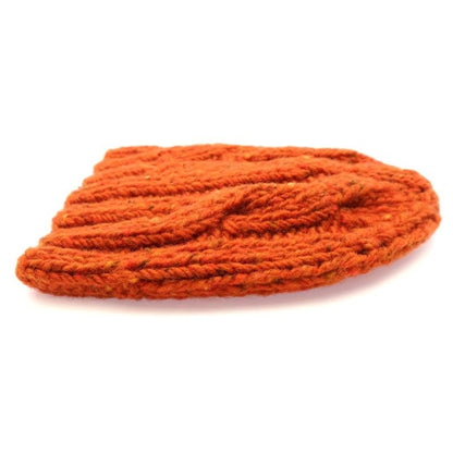 Prada Wool Knit Beanie Cap Hat Orange