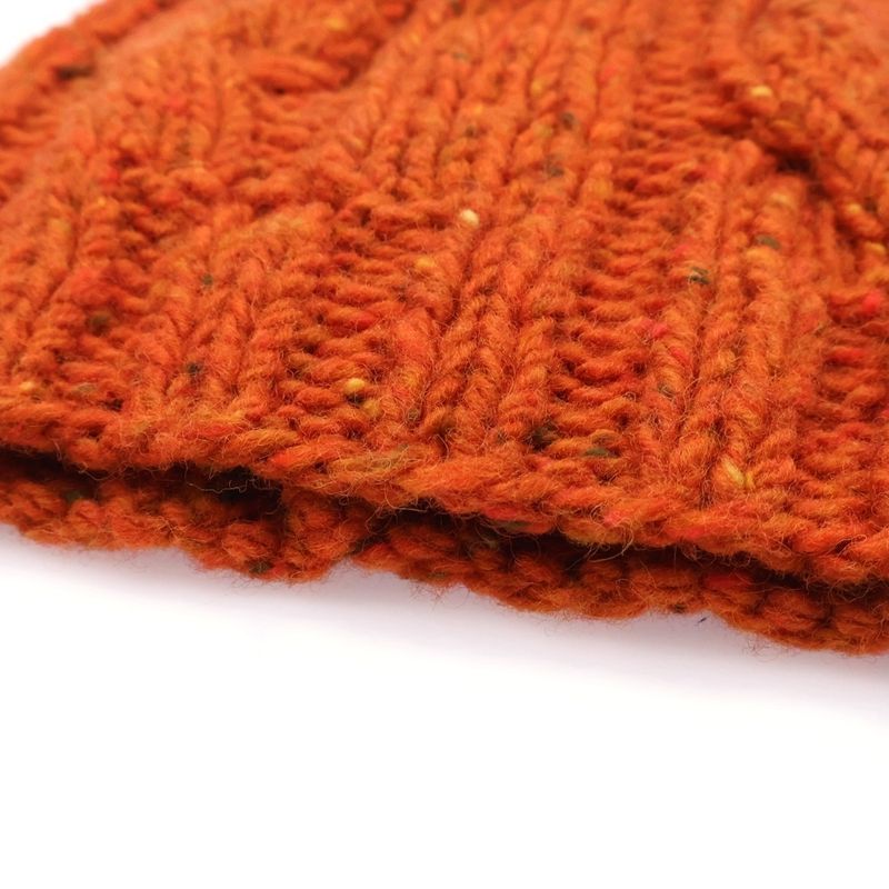 Prada Wool Knit Beanie Cap Hat Orange