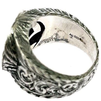 Gucci Silver Interlocking Arabesque Ring 925 Engraved