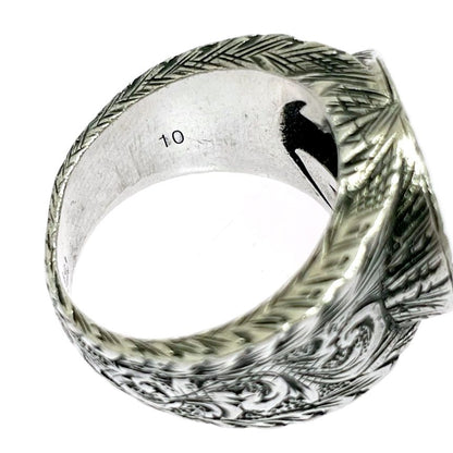 Gucci Silver Interlocking Arabesque Ring 925 Engraved