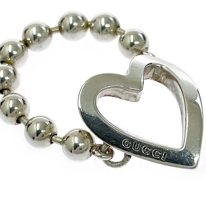 Gucci [ Silver Heart Ball Chain Ring 925 Engraved