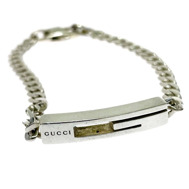 Gucci Silver Cutout Bracelet 925 Stamp