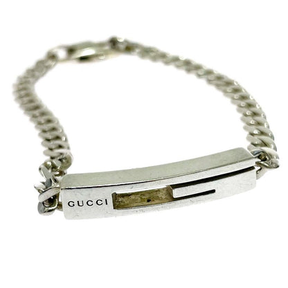Gucci Silver Cutout Bracelet 925 Stamp