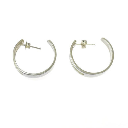 Gucci Silver-g Logo Hoop Earrings 925 Engraved