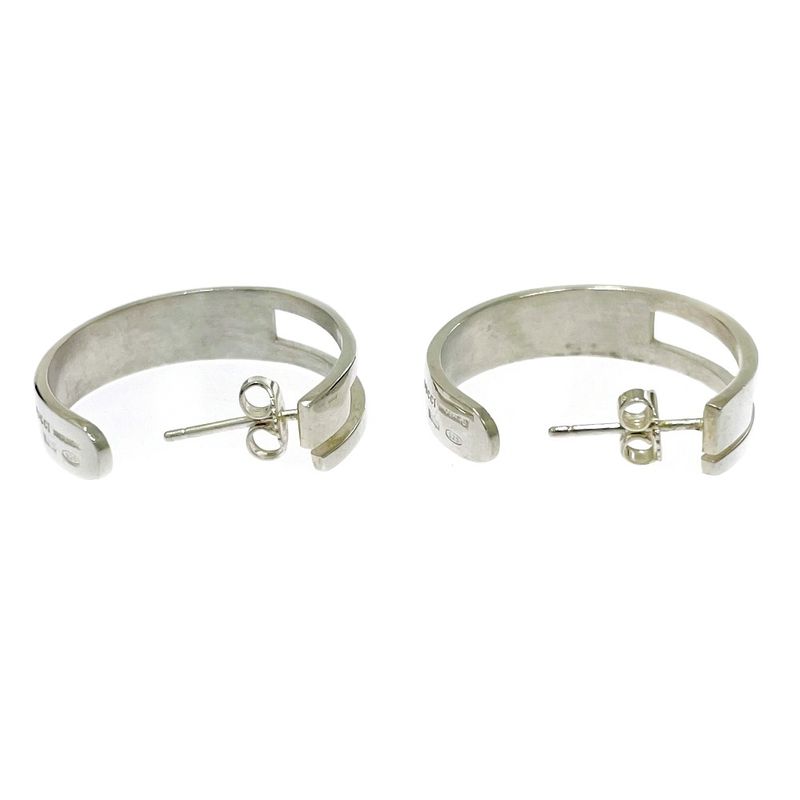 Gucci Silver-g Logo Hoop Earrings 925 Engraved