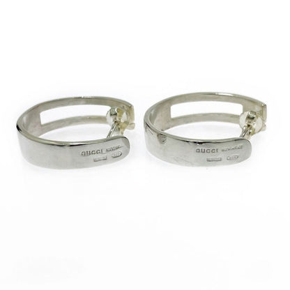 Gucci Silver-g Logo Hoop Earrings 925 Engraved