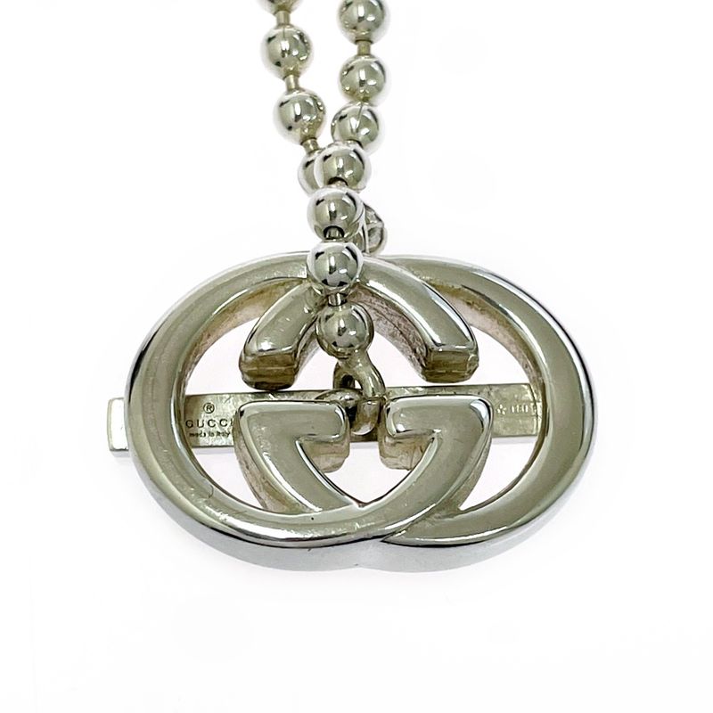 Gucci Silver Interlocking Ball Chain Necklace 925 Stamp