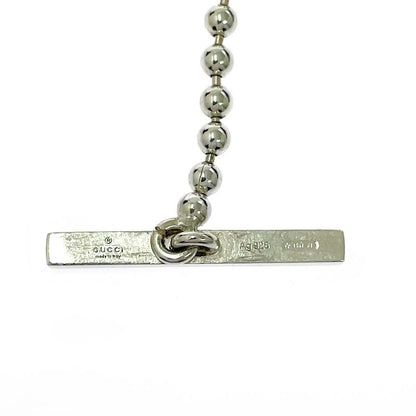Gucci Silver Interlocking Ball Chain Necklace 925 Stamp