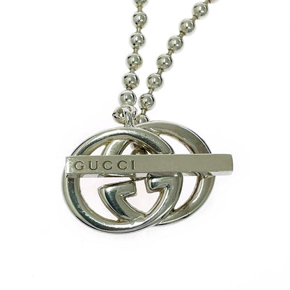 Gucci Silver Interlocking Ball Chain Necklace 925 Stamp