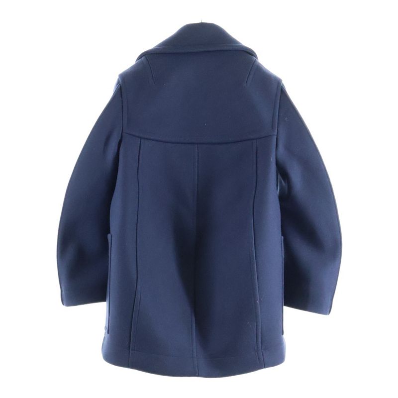 Bottega Veneta Wool Double Breasted Peak Coat Navy