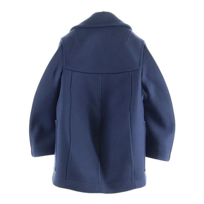 Bottega Veneta Wool Double Breasted Peak Coat Navy