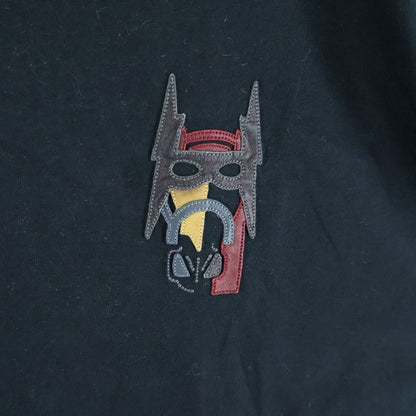 Hermes Super-h Leather Patch Crew Neck Short Sleeve T-Shirt Black