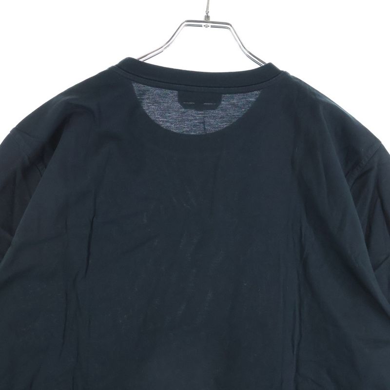 Hermes Super-h Leather Patch Crew Neck Short Sleeve T-Shirt Black