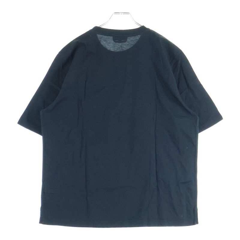 Hermes Super-h Leather Patch Crew Neck Short Sleeve T-Shirt Black
