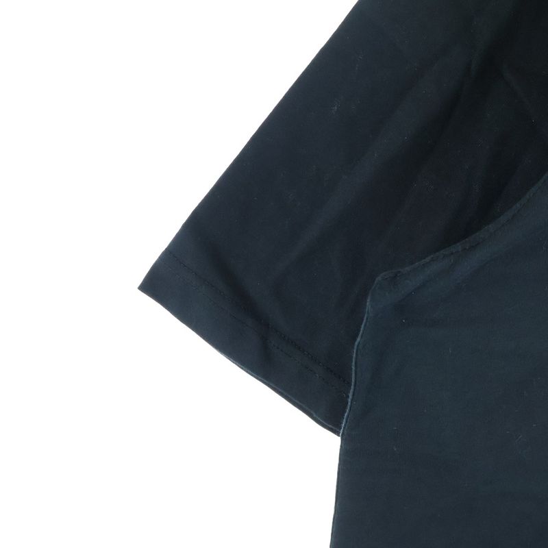 Hermes Super-h Leather Patch Crew Neck Short Sleeve T-Shirt Black