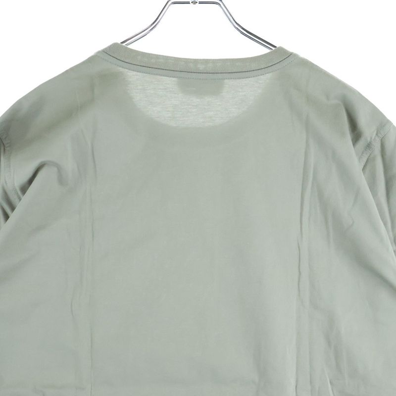 Hermes Leather Patch Crew Neck Short Sleeve T-Shirt Khaki