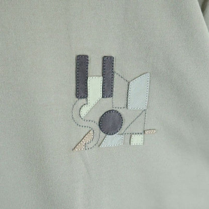 Hermes Leather Patch Crew Neck Short Sleeve T-Shirt Khaki