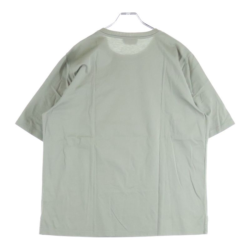 Hermes Leather Patch Crew Neck Short Sleeve T-Shirt Khaki