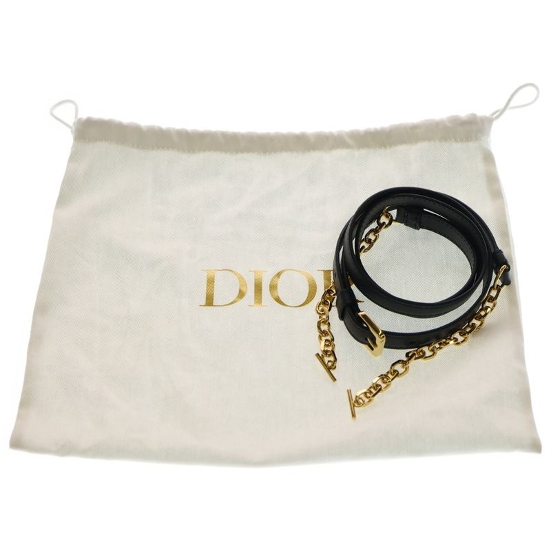 Dior CD Oval Black Camera Bag Navy Beige Leather Canvas
