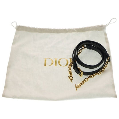 Dior CD Oval Black Camera Bag Navy Beige Leather Canvas
