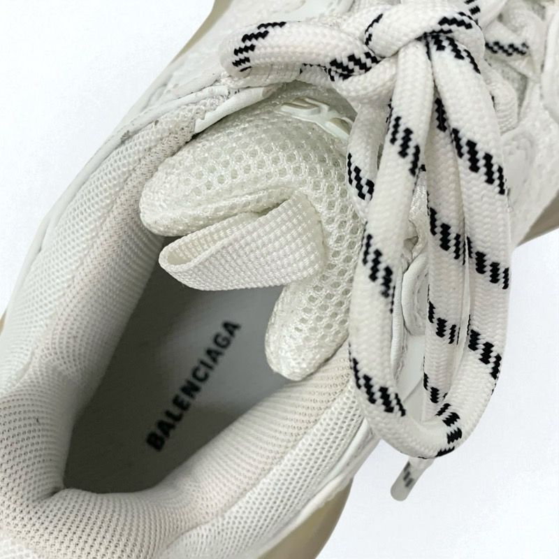 Balenciaga Triple S Sneakers Shoes Fabric Leather White Mesh Logo Double Form