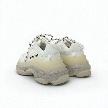 Balenciaga Triple S Sneakers Shoes Fabric Leather White Mesh Logo Double Form