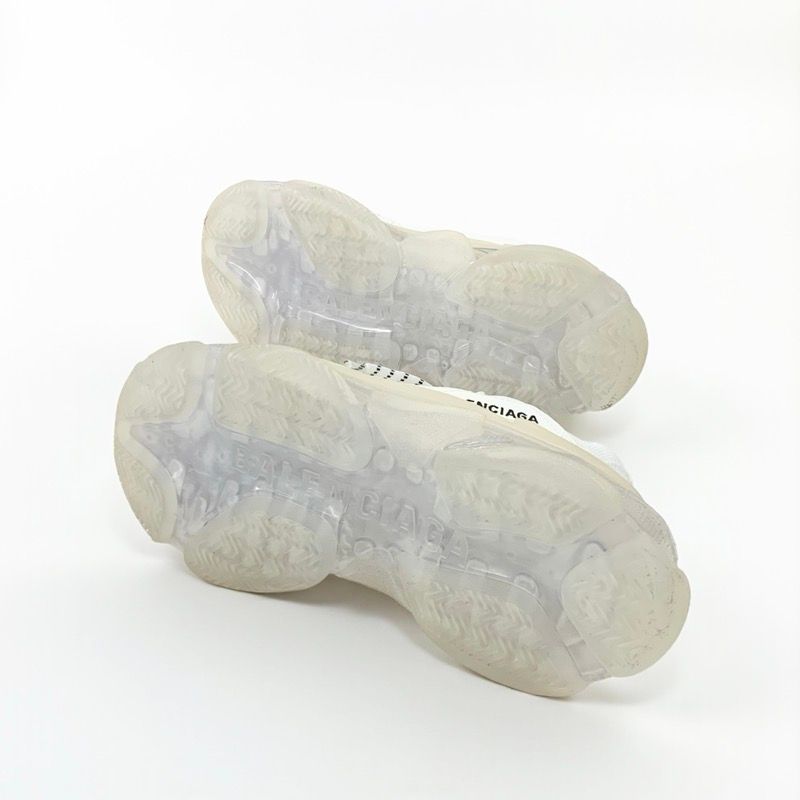 Balenciaga Triple S Sneakers Shoes Fabric Leather White Mesh Logo Double Form