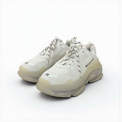 Balenciaga Triple S Sneakers Shoes Fabric Leather White Mesh Logo Double Form