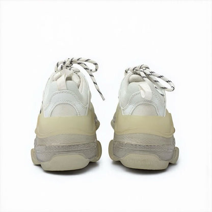 Balenciaga Triple S Sneakers Shoes Fabric Leather White Mesh Logo Double Form