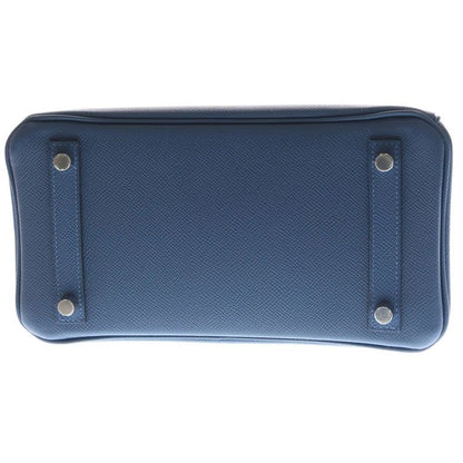 Hermes Birkin 25 Veau Epsom Tricolor Deep Blue Hydra Black Handbag