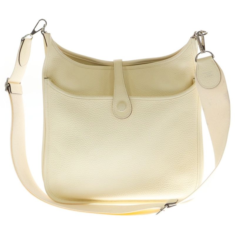 Hermes Evelyne 3 PM Nata Taurillon Clemence Shoulder Bag Silver