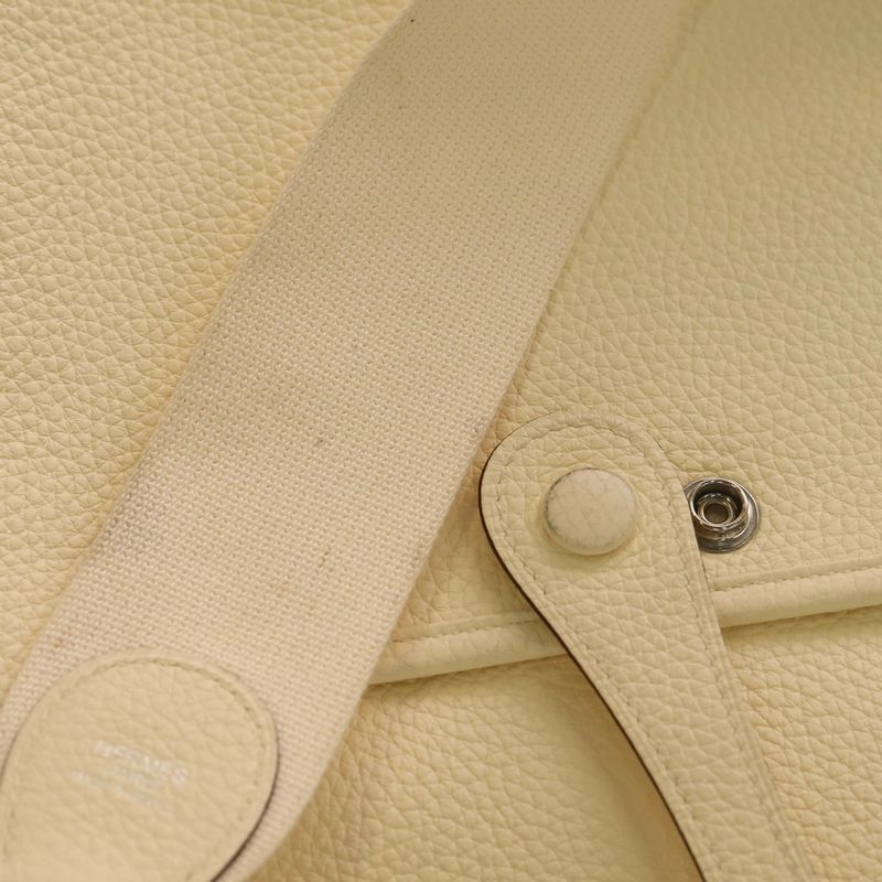 Hermes Evelyne 3 PM Nata Taurillon Clemence Shoulder Bag Silver