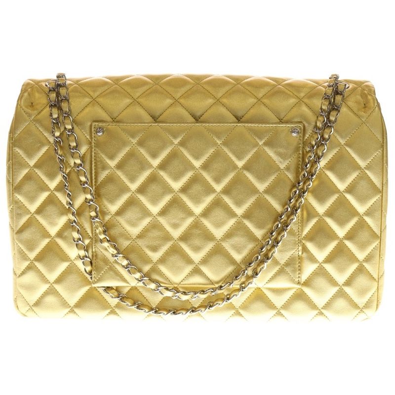 Chanel Jumbo Quilted Big Shoulder Bag Gold
