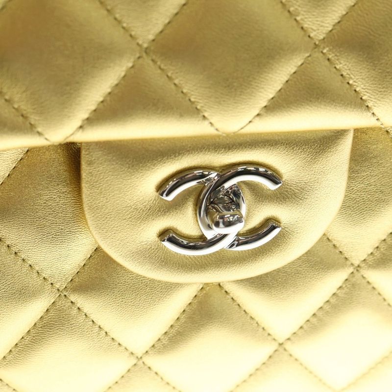 Chanel Jumbo Quilted Big Shoulder Bag Gold