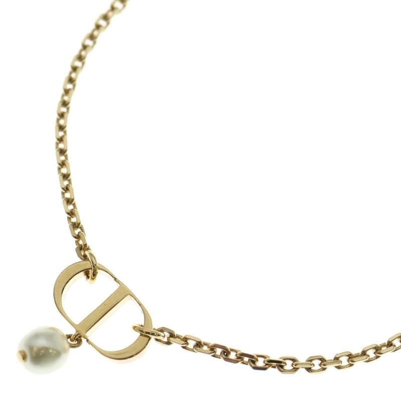 Dior Petit CD Necklace Pearl Pendant Gold