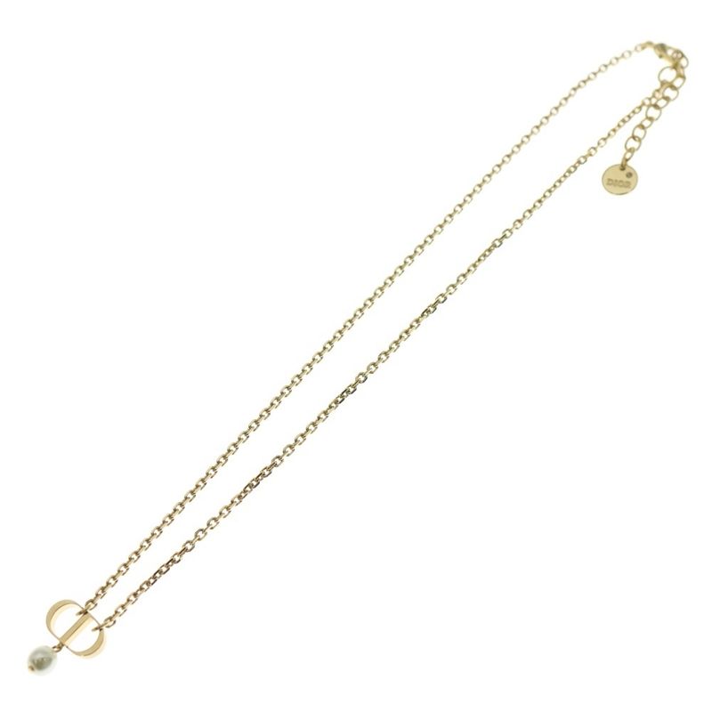 Dior Petit CD Necklace Pearl Pendant Gold
