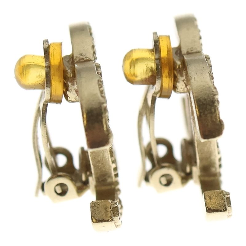 Chanel CC Logo Earrings Gold