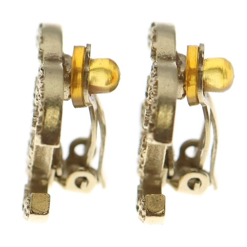 Chanel CC Logo Earrings Gold