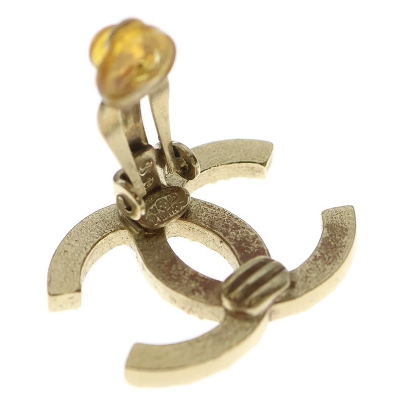 Chanel CC Logo Earrings Gold