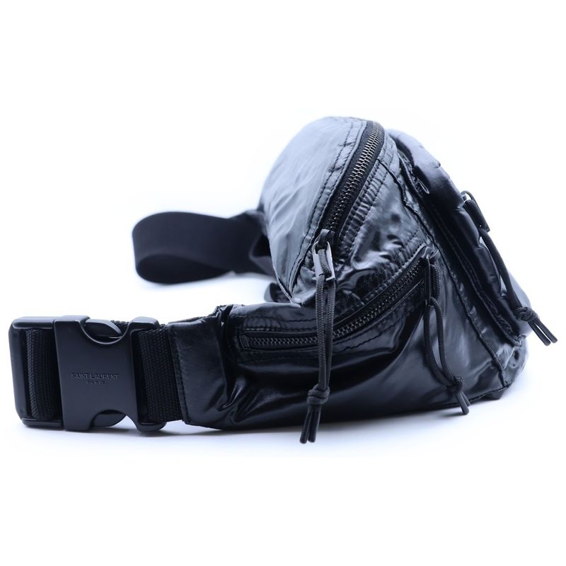 Saint Laurent Paris Logo Print Body Waist Bag Black