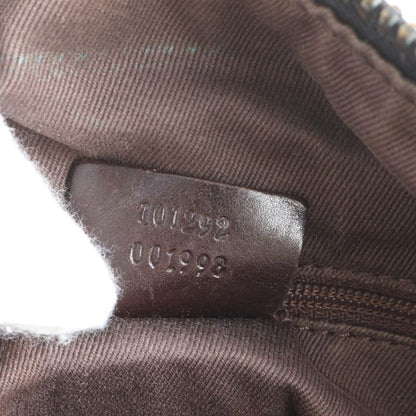 Gucci GG Canvas Leather Shoulder Bag Hand Brown