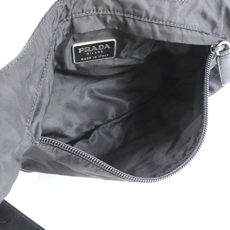 Prada Tessuto Nylon Triangle Logo Shoulder Bag Crossbody Messenger Black