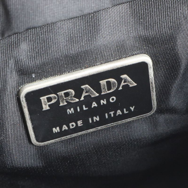 Prada Tessuto Nylon Triangle Logo Shoulder Bag Crossbody Messenger Black