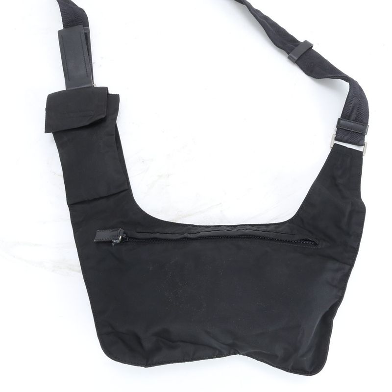 Prada Tessuto Nylon Triangle Logo Shoulder Bag Crossbody Messenger Black