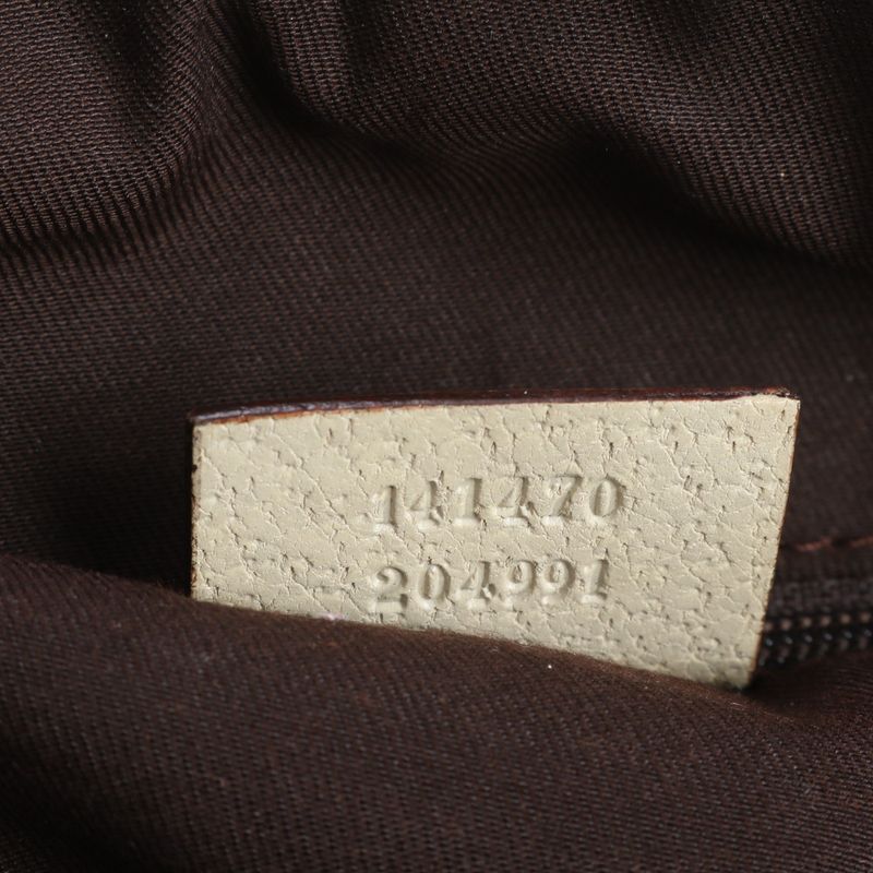 Gucci GG Canvas Leather Tote Shoulder Hand Brown